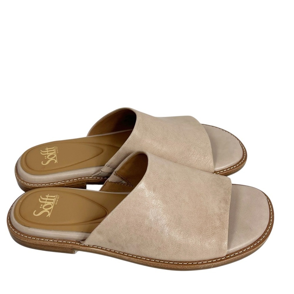 SOFFT Tan Leather Slip on Mule Flats Women's Size 8 1/2 - Picture 3 of 7